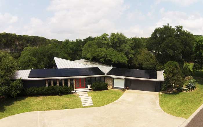 Austin Home with solar panels on roof